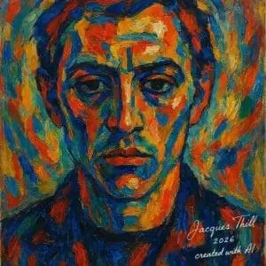 Portr&auml;t von Alexej von Jawlensky in elegantem schwarzem Anzug mit nachdenklichem, ernstem Gesichtsausdruck